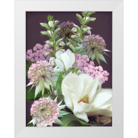 Wild for Plum Bouquet White Modern Wood Framed Art Print by House Fenway
