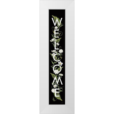 Welcome Sign I White Modern Wood Framed Art Print by House Fenway