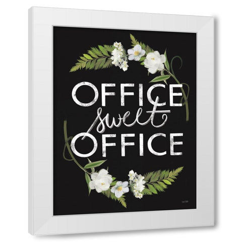 Office Sweet Office White Modern Wood Framed Art Print by House Fenway