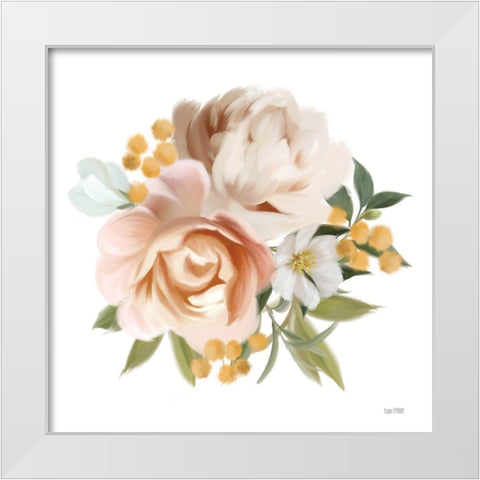 Peony Cluster White Modern Wood Framed Art Print by House Fenway