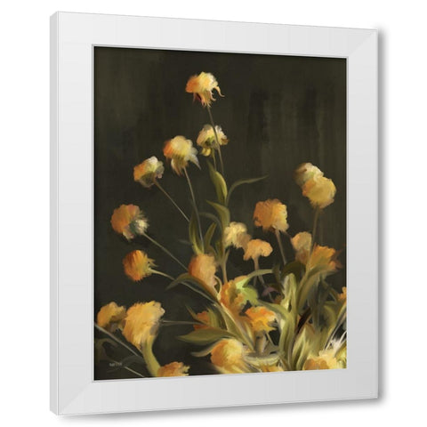 Golden Yarrow White Modern Wood Framed Art Print by House Fenway