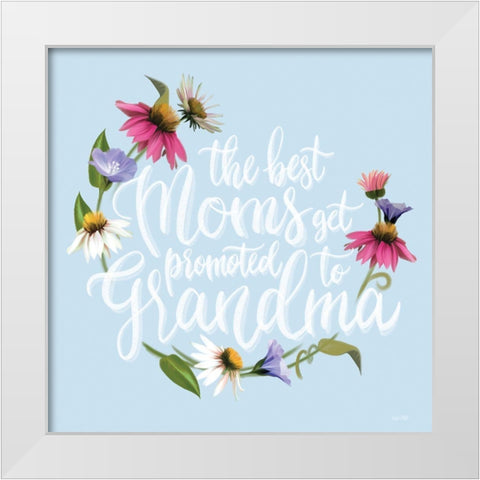 Promoted to Grandma   White Modern Wood Framed Art Print by House Fenway
