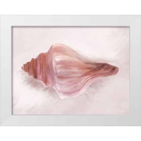 Conch Shell Blush I White Modern Wood Framed Art Print by House Fenway
