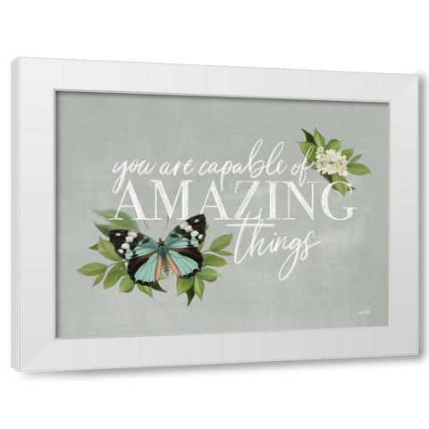 Amazing Things    White Modern Wood Framed Art Print by House Fenway