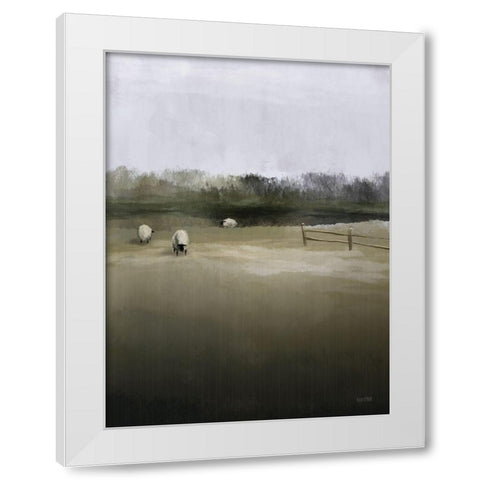Countryside Flock White Modern Wood Framed Art Print by House Fenway