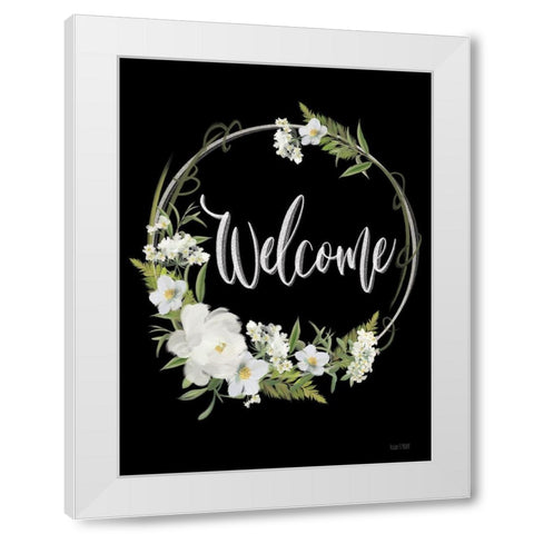 Welcome White Modern Wood Framed Art Print by House Fenway