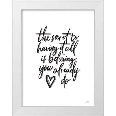The Secret White Modern Wood Framed Art Print by House Fenway