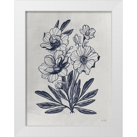 Vintage Blues I    White Modern Wood Framed Art Print by House Fenway