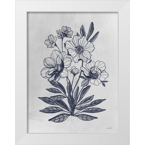 Vintage Blues II   White Modern Wood Framed Art Print by House Fenway