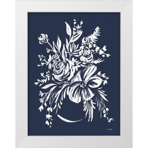 Blues in Blossom I    White Modern Wood Framed Art Print by House Fenway
