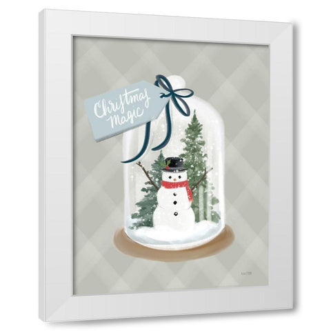 Christmas Magic Snow Globe White Modern Wood Framed Art Print by House Fenway