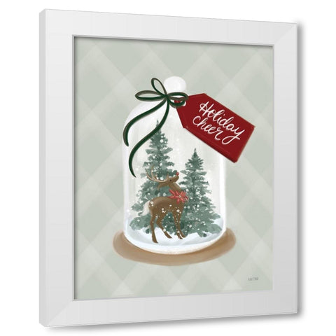 Holiday Cheer Snow Globe White Modern Wood Framed Art Print by House Fenway