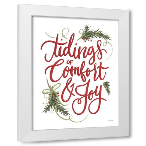 Tidings of Comfort and Joy White Modern Wood Framed Art Print by House Fenway