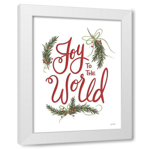 Joy to the World White Modern Wood Framed Art Print by House Fenway
