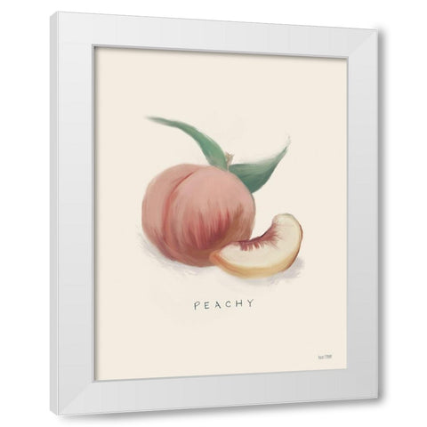 Peachy White Modern Wood Framed Art Print by Malkowski, Melissa