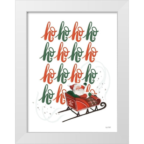 Ho Ho Ho White Modern Wood Framed Art Print by House Fenway
