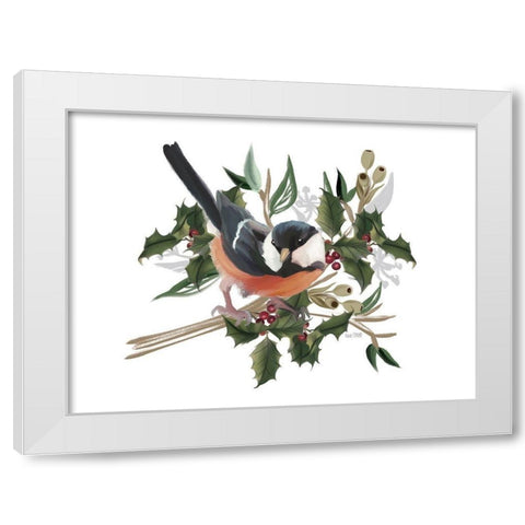 Christmas Songbird I    White Modern Wood Framed Art Print by House Fenway