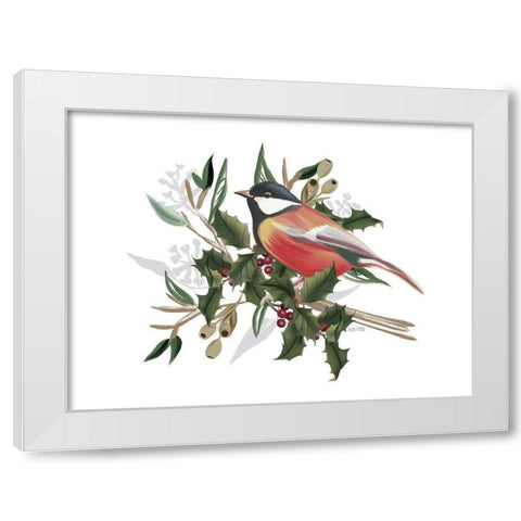 Christmas Songbird II     White Modern Wood Framed Art Print by House Fenway
