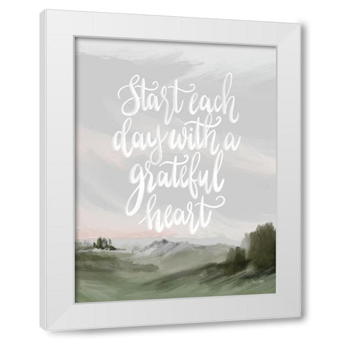 Start Each Day White Modern Wood Framed Art Print by House Fenway