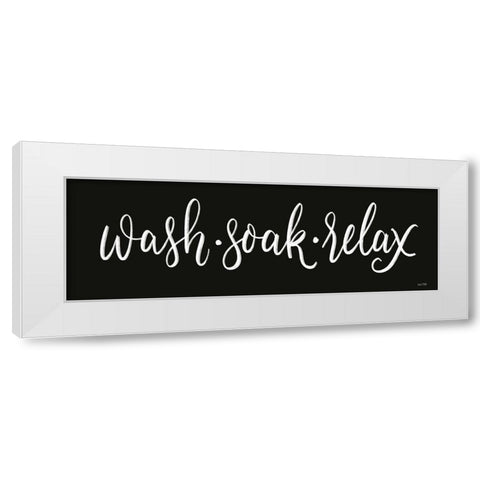 Wash-Soak-Relax White Modern Wood Framed Art Print by House Fenway