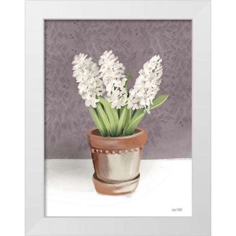 House Hyacinth Plant White Modern Wood Framed Art Print by House Fenway