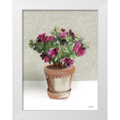 House Begonia Plant White Modern Wood Framed Art Print by House Fenway