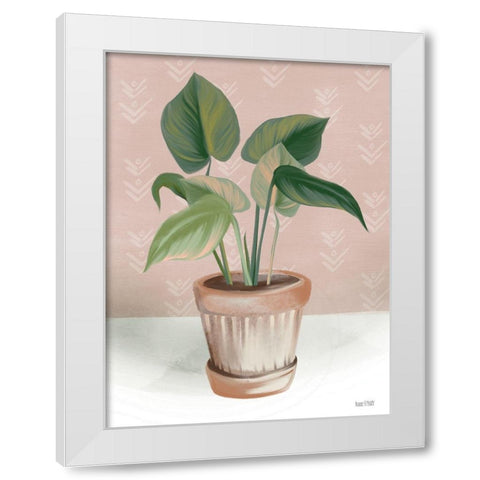 House Prayer Plant White Modern Wood Framed Art Print by House Fenway