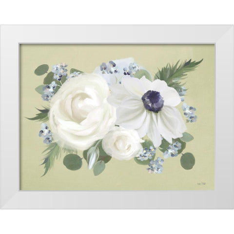 Anemone in Sage II White Modern Wood Framed Art Print by House Fenway