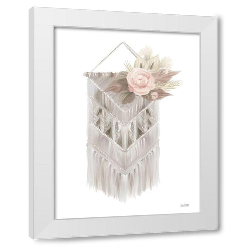 Bohemian Macrame White Modern Wood Framed Art Print by House Fenway
