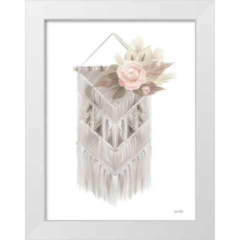 Bohemian Macrame White Modern Wood Framed Art Print by House Fenway