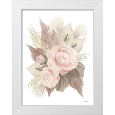Bohemian Bouquet White Modern Wood Framed Art Print by House Fenway