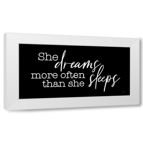 She Dreams White Modern Wood Framed Art Print by House Fenway