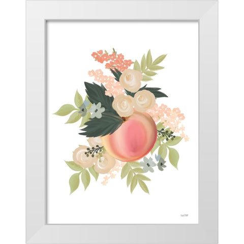 Spring is Peachy I White Modern Wood Framed Art Print by House Fenway