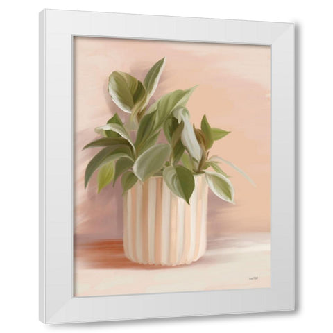 Striped Bohemian Plant I White Modern Wood Framed Art Print by House Fenway
