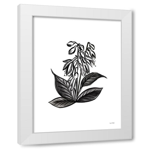 Pen and Ink Wildflower III White Modern Wood Framed Art Print by House Fenway