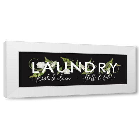 Laundry Sign White Modern Wood Framed Art Print by House Fenway