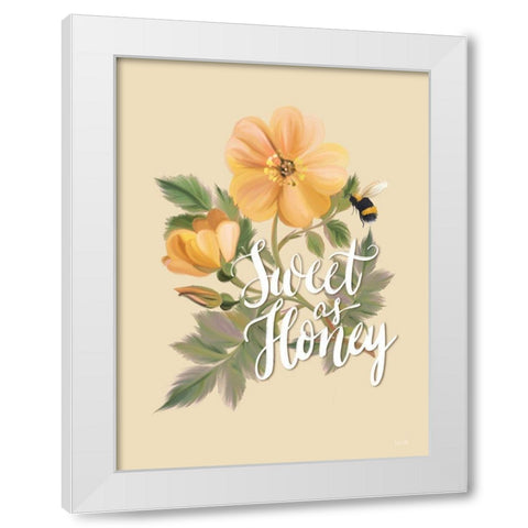 Sweet as Honey    White Modern Wood Framed Art Print by House Fenway