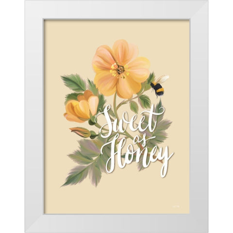 Sweet as Honey    White Modern Wood Framed Art Print by House Fenway