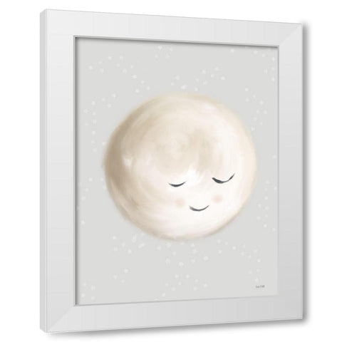 Happy Little Moon I   White Modern Wood Framed Art Print by House Fenway