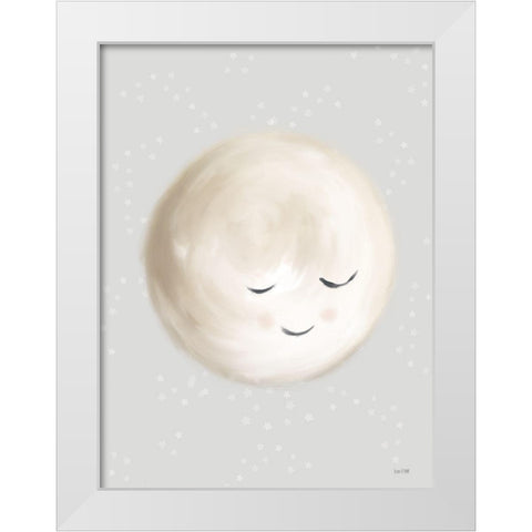 Happy Little Moon I   White Modern Wood Framed Art Print by House Fenway