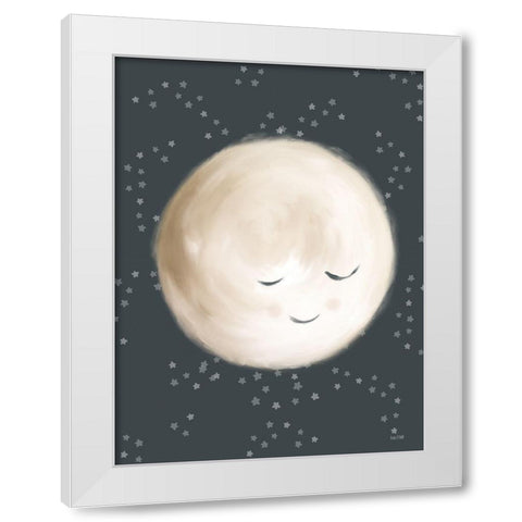 Happy Little Moon II   White Modern Wood Framed Art Print by House Fenway