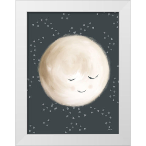 Happy Little Moon II   White Modern Wood Framed Art Print by House Fenway