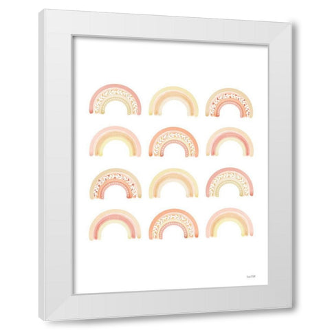 Follow Your Dreams Rainbows    White Modern Wood Framed Art Print by House Fenway