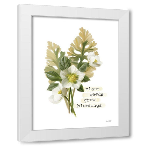 Grow Blessings White Modern Wood Framed Art Print by House Fenway