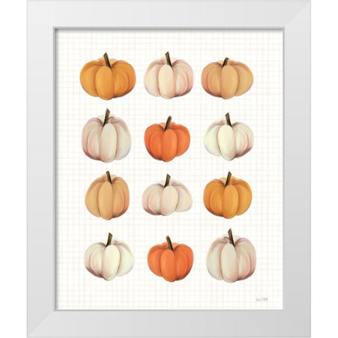 Lots of Pumpkins White Modern Wood Framed Art Print by House Fenway