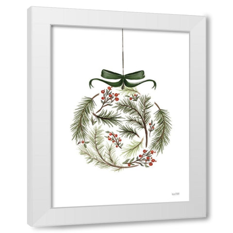 Evergreen Ornament II White Modern Wood Framed Art Print by House Fenway