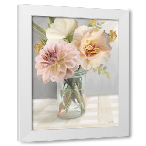 Fresh Flowers for You White Modern Wood Framed Art Print by House Fenway