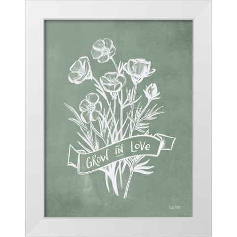 Grow in Love White Modern Wood Framed Art Print by House Fenway