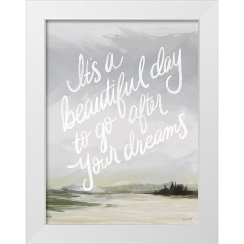 Its a Beautiful Day White Modern Wood Framed Art Print by House Fenway