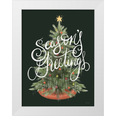Seasons Greetings White Modern Wood Framed Art Print by House Fenway